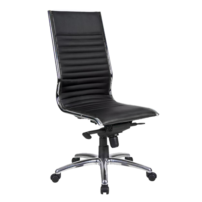 City High Back Chair, Black Leather IKCON