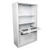 Alessi Heavy Duty Tambour Door Storage Cabinet, White