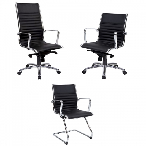 Kelsey Executive Chair, Black Leather