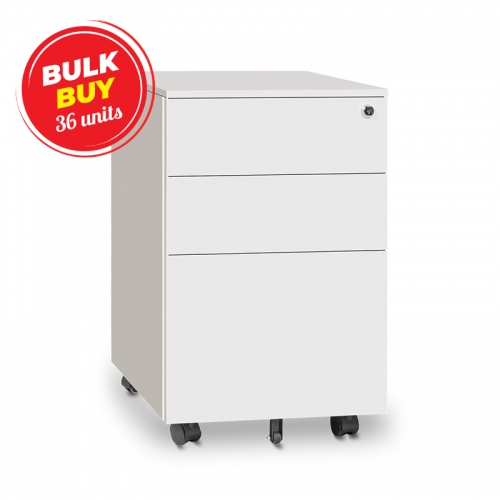 Tuff Metal Mobile Drawer Unit, White, Bulk Purchase 36 Units