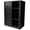 Alessi Heavy Duty Tambour Door Storage Cabinet, Black