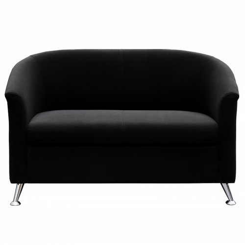 Beta 2 Seater Lounge, Black Fabric