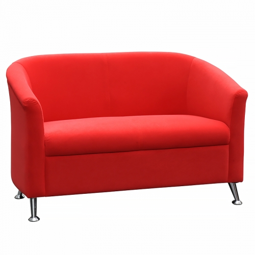 Beta 2 Seater Lounge, Red Fabric