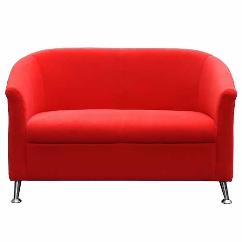 Beta 2 Seater Lounge, Red Fabric