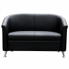 Beta 2 Seater Lounge, Black Man-Made Leather