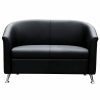 Beta 2 Seater Lounge, Black Man-Made Leather