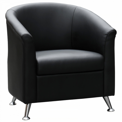 Beta Tub Chair, Black Man-Made Leather