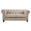 Chesterfield Lounge Range, Natural Linen Fabric