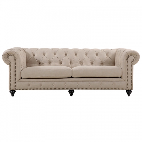 Chesterfield Lounge Range, Natural Linen Fabric